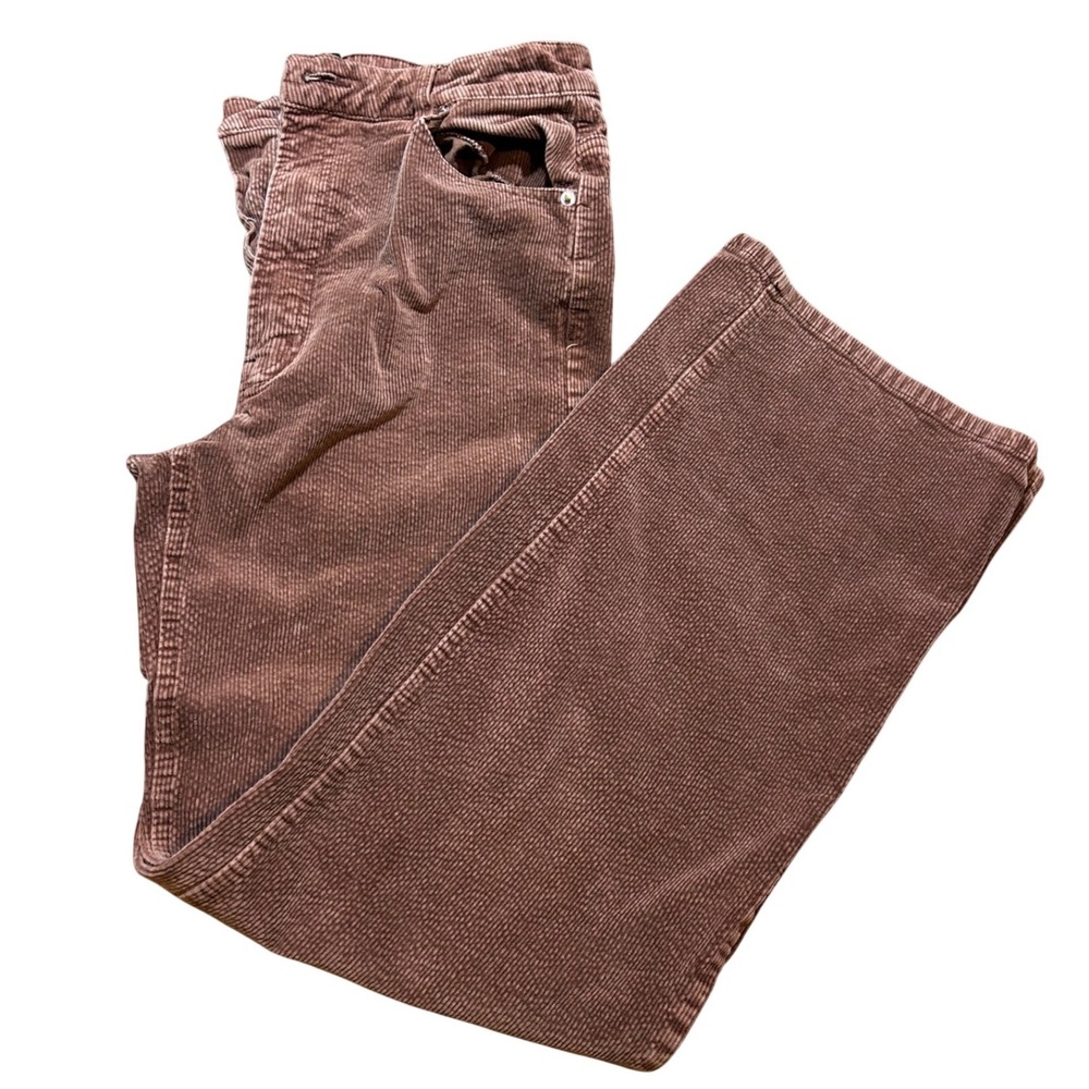 H&M Divided Brown Corduroy High Waisted Wide Leg Pants Size 8 317772
